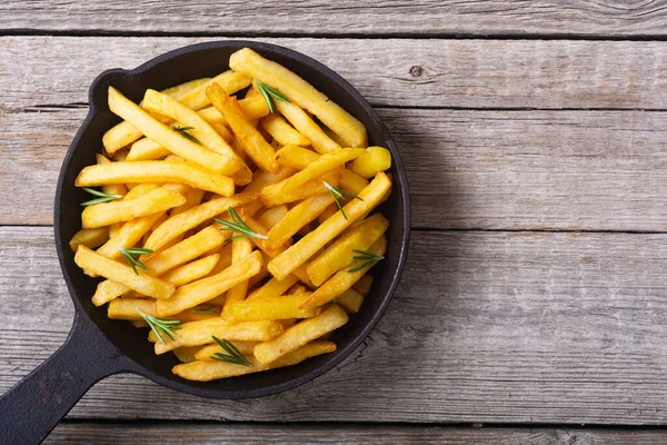 French Fries Rosemary Ketchup Fastfood Background — Stock Photo, Image