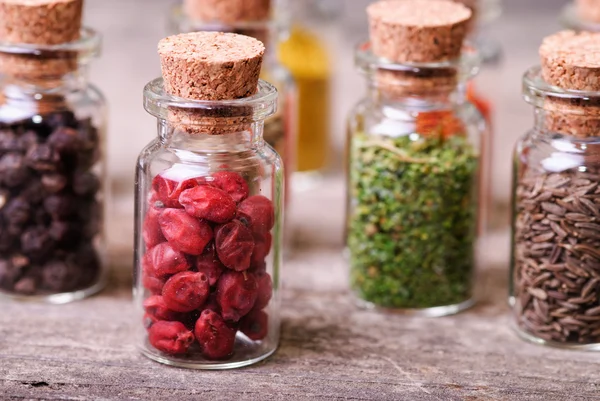 Spices in bottles — Stock Photo, Image