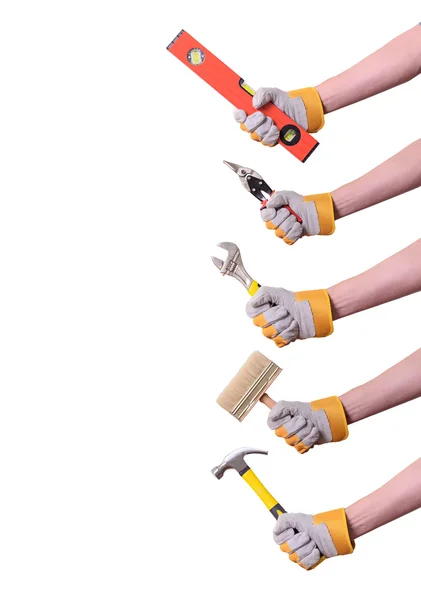 Tools in hand — Stock Photo, Image