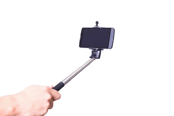 Selfie monopod ve cep telefonu — Stok fotoğraf