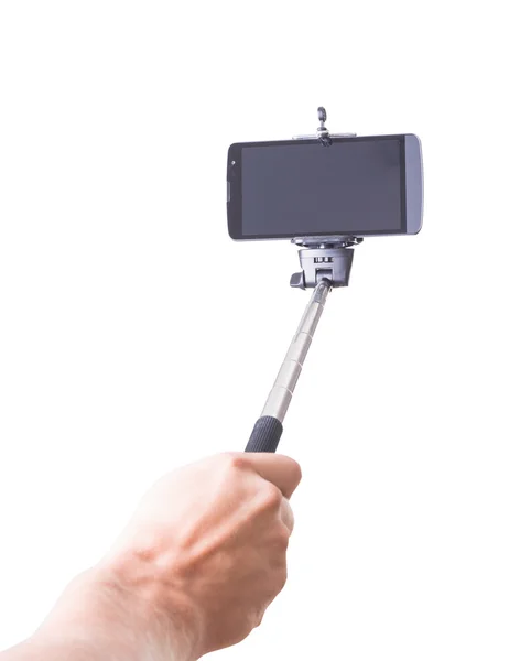 Selfie monopod and cellphone — Stock Photo, Image