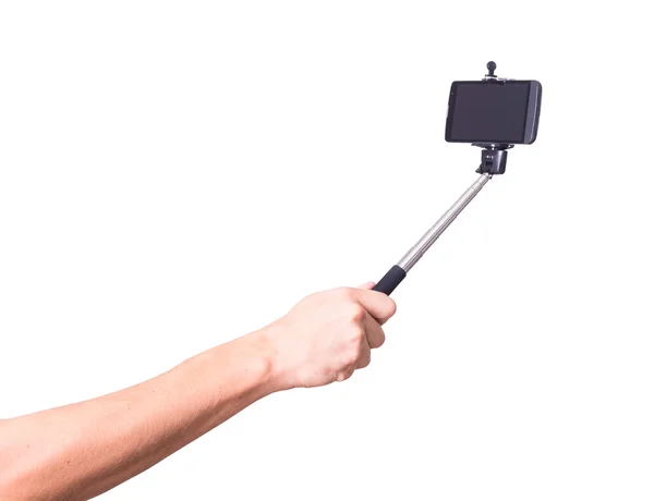Selfie monopod and cellphone — Stock Photo, Image
