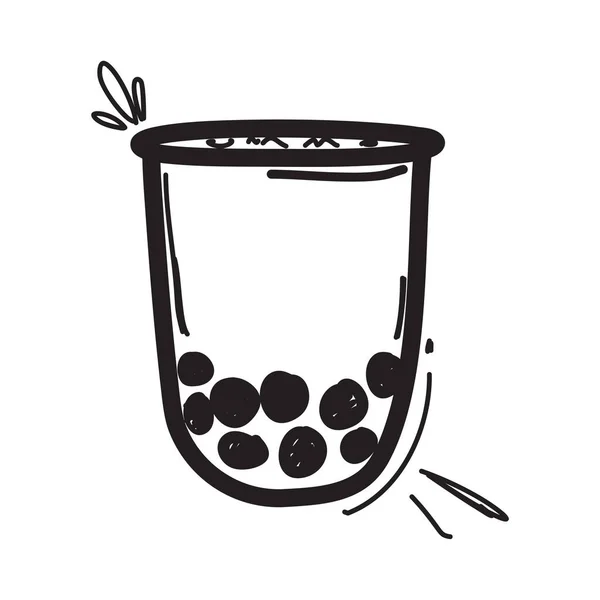 Διάνυσμα Σκίτσο Του Τσαγιού Φούσκα Ένα Φλιτζάνι Δημοφιλές Ποτό Χέρι Διανυσματικά Γραφικά