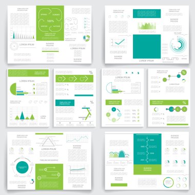 Farklı Infographic öğeleri iş broşürler için büyük 1 ayarlayın.