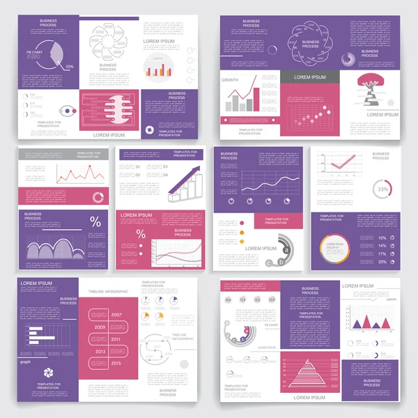 Big set brochures for business data visualization 3 — Stock Vector