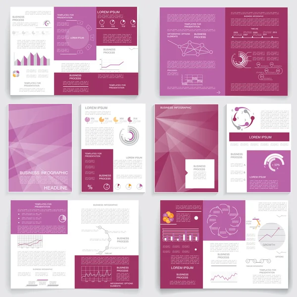 Brochures voor zakelijke rapporten, Vector set 3 — Stockvector