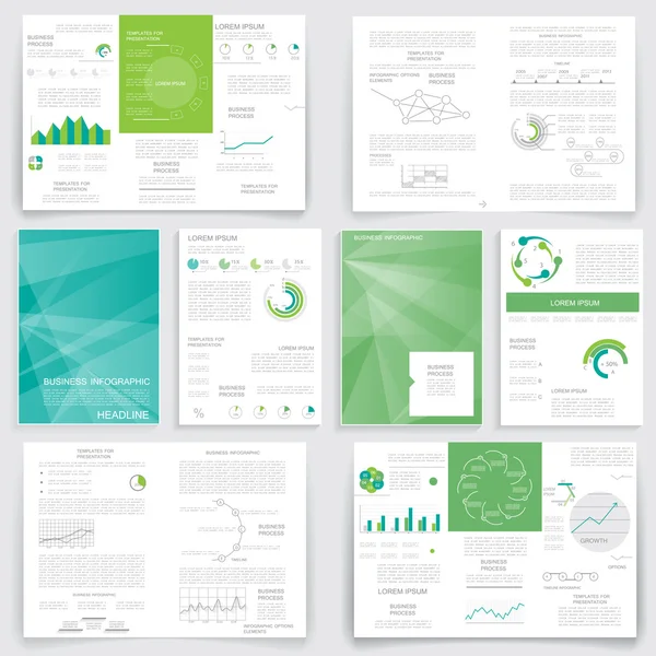 Broschüren für Geschäftsberichte, Vektor-Set — Stockvektor