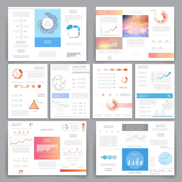 业务数据的可视化，宣传册设计 4 集 — 图库矢量图片