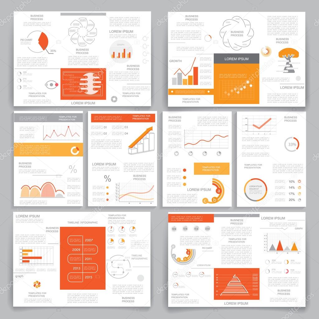 Big set brochures for business data visualization 4