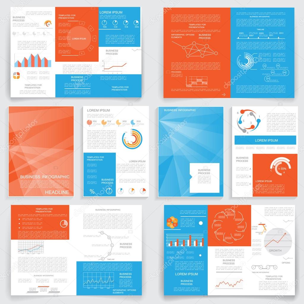 Brochures for business reports, Vector set 2