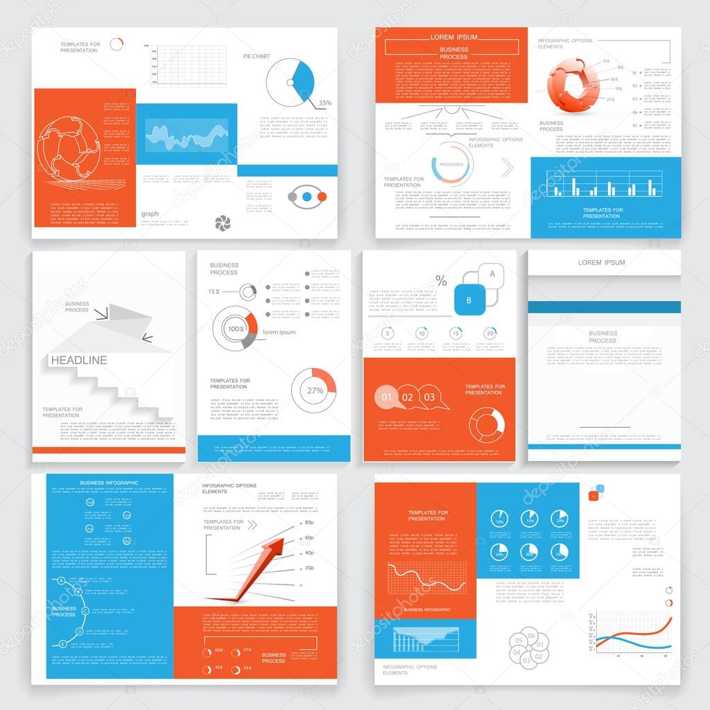 Set of brochures for business reports 2