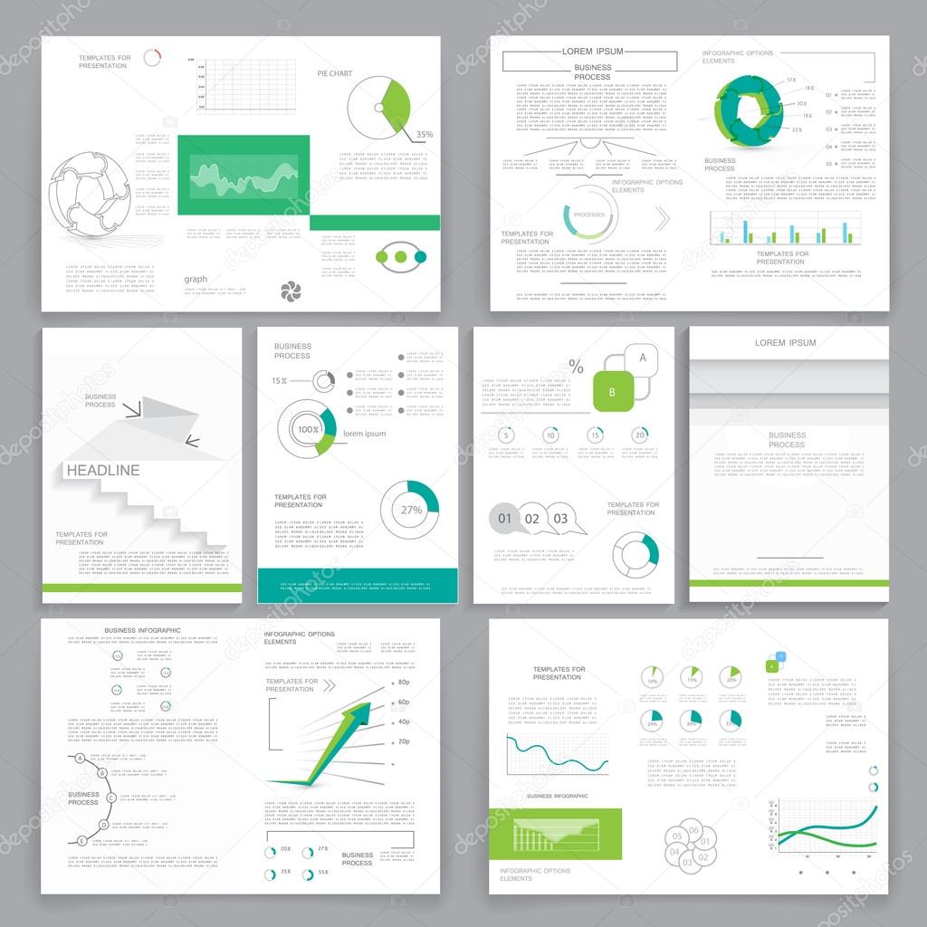 Set of brochures for business reports
