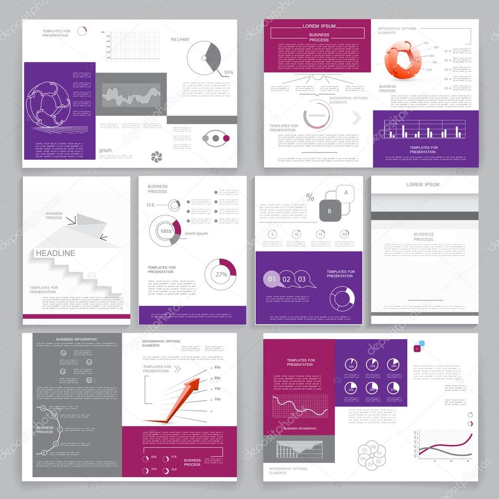 Set of brochures for business reports 3