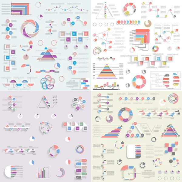 Grand ensemble d'éléments infographiques différents 3 — Image vectorielle