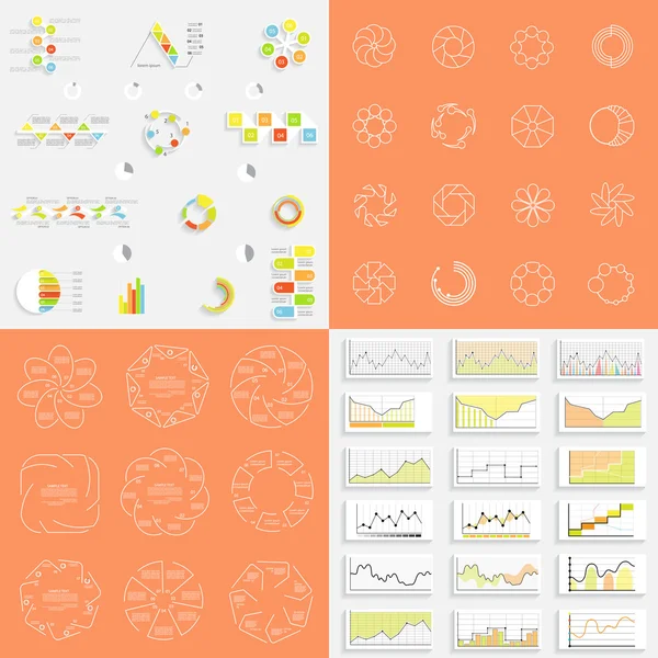 Infographies, graphiques et graphiques, modèles de présentation, vect — Image vectorielle