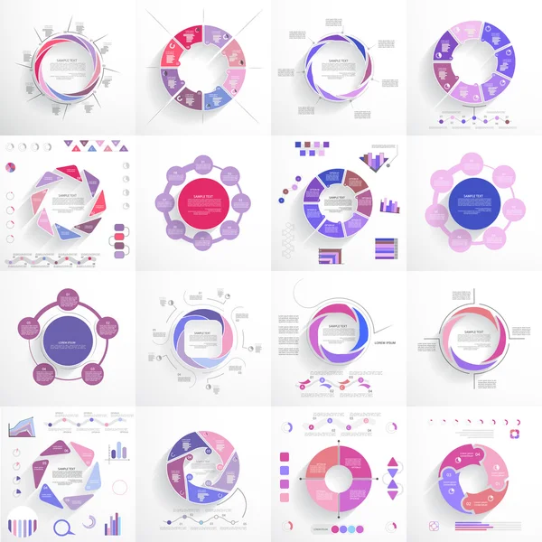 Verzameling verschillende grafieken en sjablonen voor infographic — Stockvector