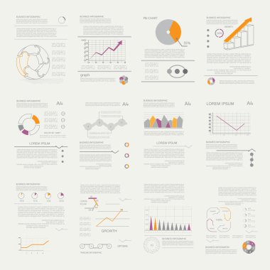 Infographic ayarla, iş veri görselleştirme için öğeleri
