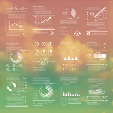 Infographic şablonları, web elemanları, pasta grafikler
