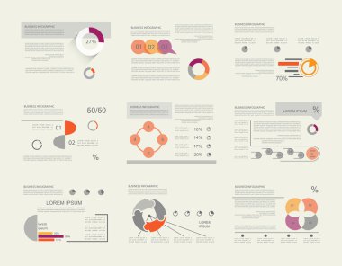 İş veri görselleştirme, sunum için tasarım kümesi