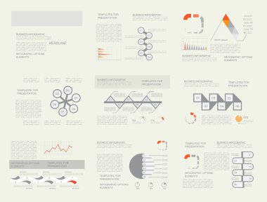 İş veri görselleştirme, infographics öğeleri için şablonlar