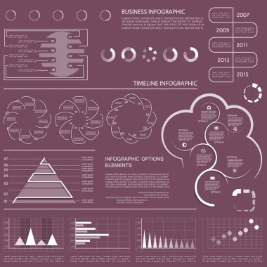 İş veri görselleştirme, tanıtımı için şablonlar kümesi,