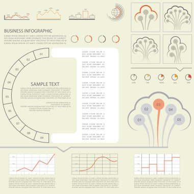 İş veri görselleştirme, hediye için şablonlar kümesi vektör
