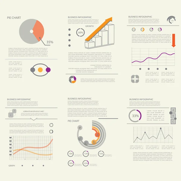 Infografiken für Unternehmen eingestellt — Stockvektor
