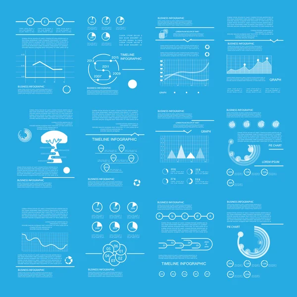 Progettazione per la visualizzazione dei dati aziendali, elementi infografici — Vettoriale Stock