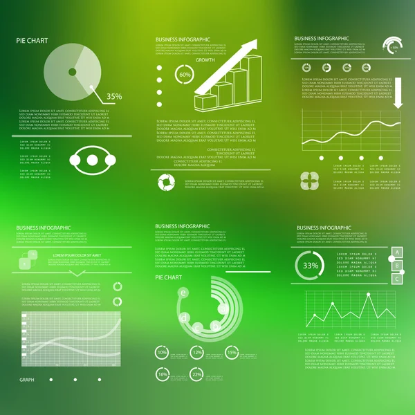 Conjunto de infográficos, elementos para visualização de dados de negócios com g — Vetor de Stock