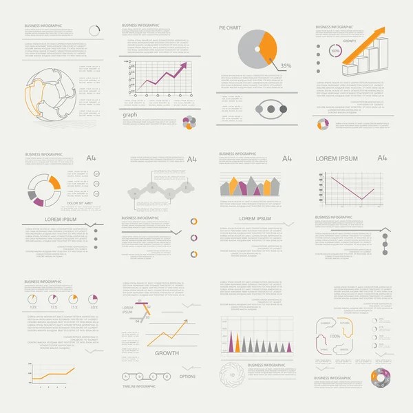 Инфографический набор, элементы визуализации бизнес-данных — стоковый вектор