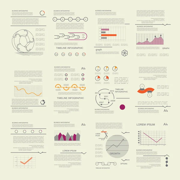 Infografik-Elemente, Präsentationsvorlagen, Vektorset — Stockvektor