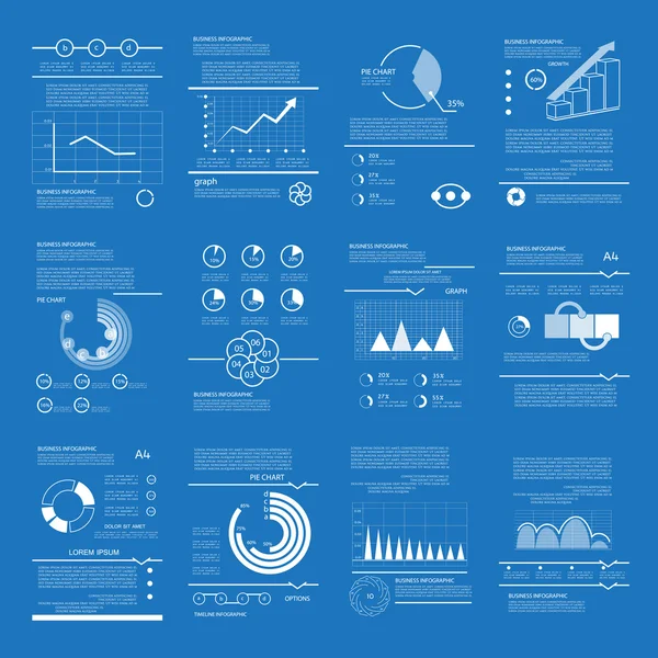 Outline infographic templates, web elements, diagrams and graphs — Stock Vector