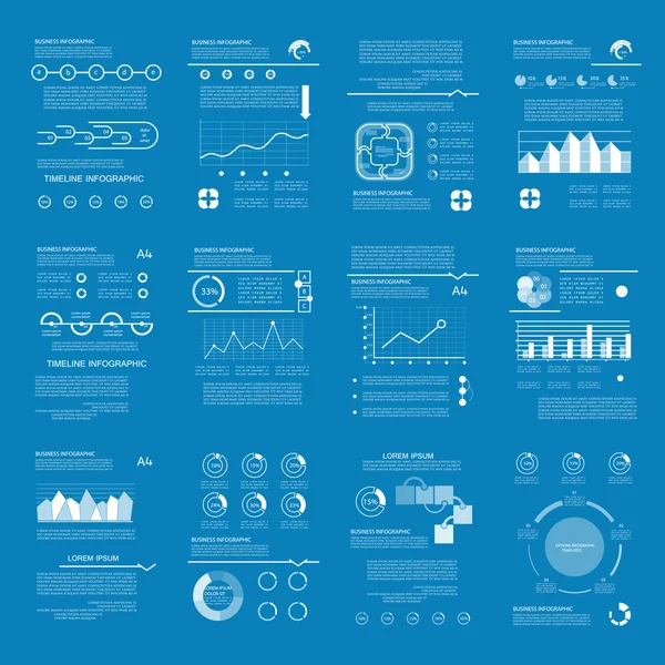 Vektorsatz der Visualisierung von Geschäftsdaten — Stockvektor