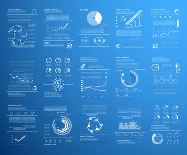 Conjunto de infografía transparente, elementos para presentación empresarial — Vector de stock