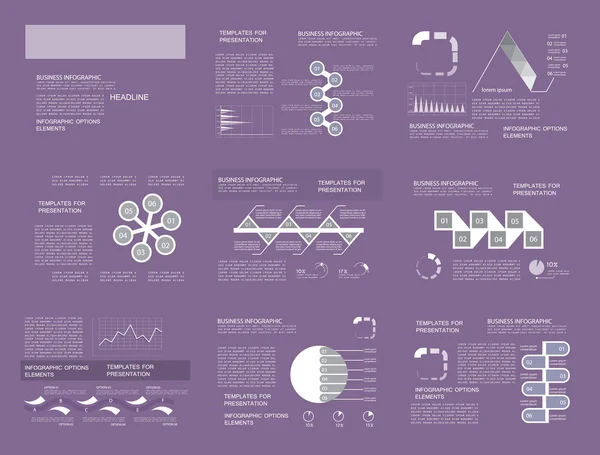 Набір візуалізації бізнес даних, дизайн для презентації — стоковий вектор