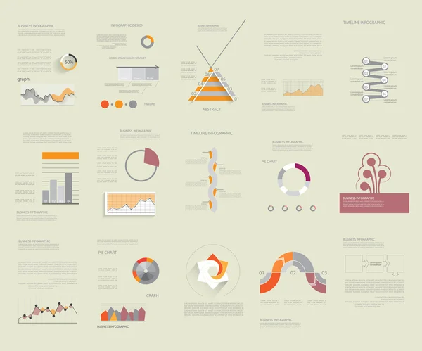 Conjunto infográfico, elementos para la visualización de datos empresariales — Vector de stock