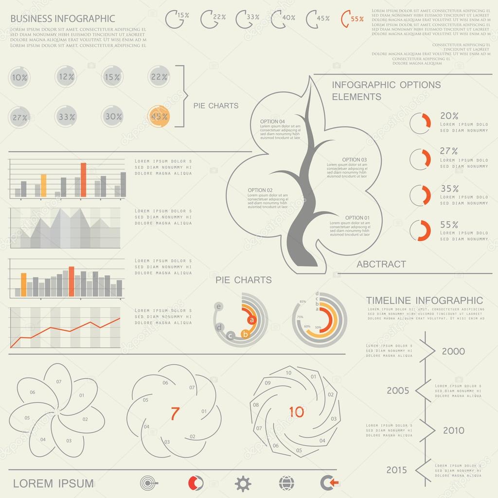 Set of business data visualization, infographic elements