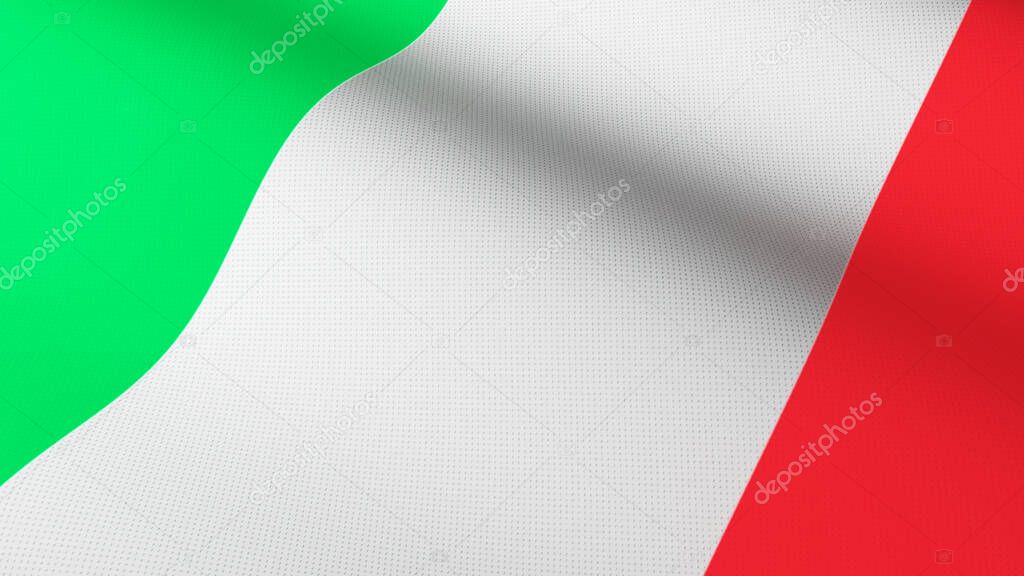 Close up of Italian waving flag 