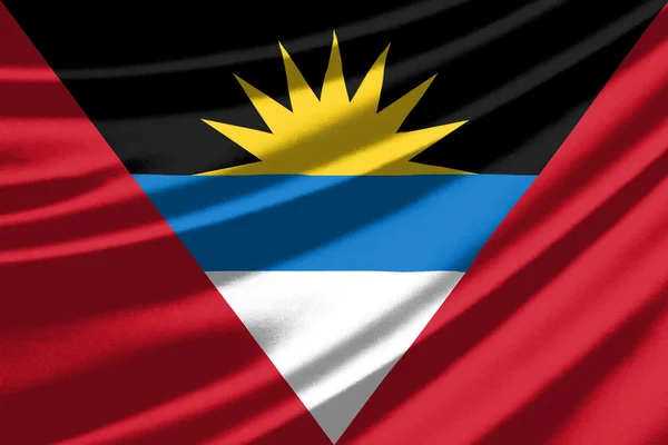 Integetett az Antigua és Barbuda zászlaja — Stock Fotó