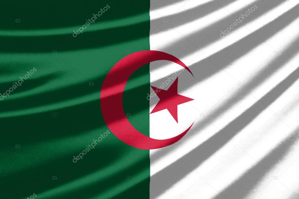 Waving flag of the Algeria