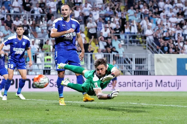 Fotbollsmålvakt på matchen — Stockfoto