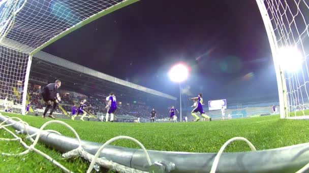 Portero de fútbol en acción — Vídeo de stock