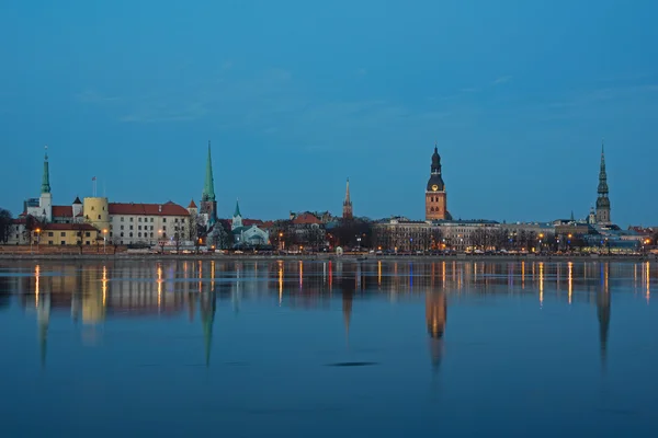 Riga - general view with reflection — Stock Photo, Image