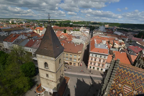 Vista superior Kosice desde la torre de la catedral — Foto de Stock