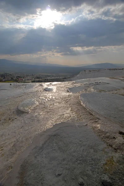 Evening scene in Pamukkale — Stock Photo, Image