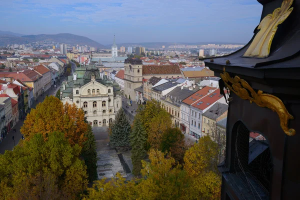 Widok z góry w Koszycach (Słowacja) z katedry Saint Elisabeth tow — Zdjęcie stockowe