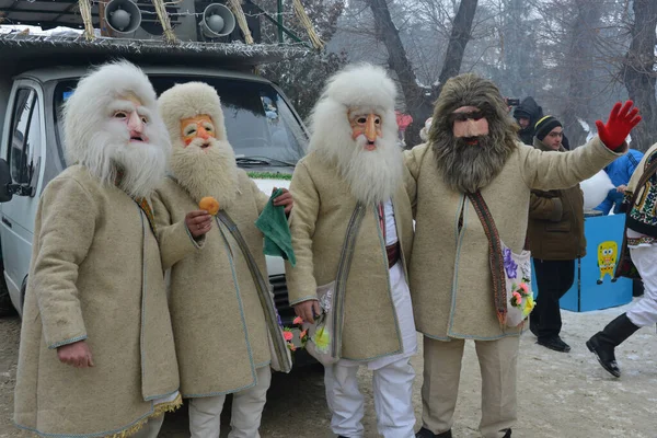 Vashkivtsi Chernivtsi Oblastı Ukrayna 2013 Malanka Kutlaması Mummerlar Şenlik Vashkivtsi — Stok fotoğraf