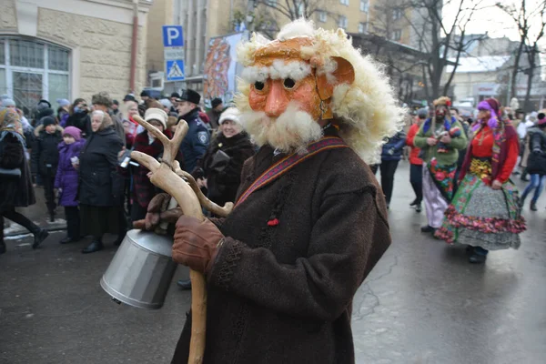 Tschernowitz Oblast Tschernowitz Ukraine 2013 Malanka Parade Tschernowitz Lustiger Teilnehmer — Stockfoto