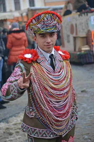 Chernivtsi Oblast Chernivtsi Ucrânia 2013 Malanka Parade Chernivtsi Participante — Fotografia de Stock