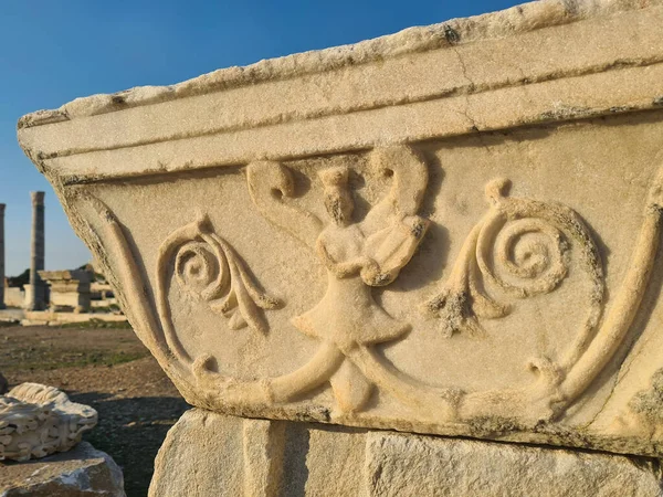 Teste Padrão Bonito Carved Parte Mármore Edifício Tudo Isso Está — Fotografia de Stock